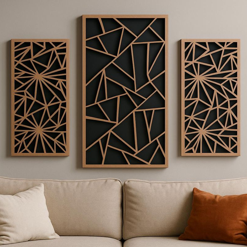 geometric wall panel art